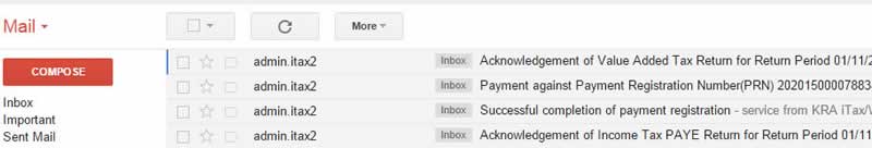 kra itax email notifications
