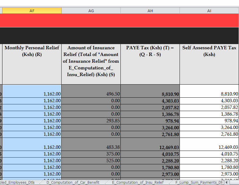 kra itax self-assessed paye