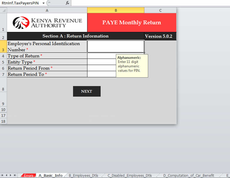 kra itax p10 basic info