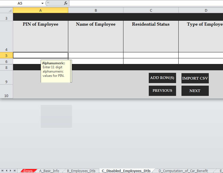 kra itax disabled employee details